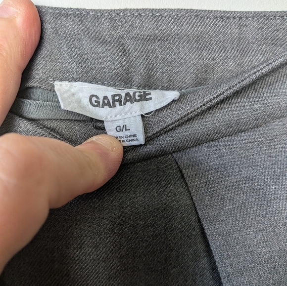 GARAGE Gray Mini School Girl Skirt Size Large Inside Shorts Side Zipper Closure - Picture 3 of 8